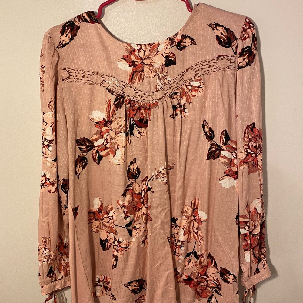 NWT Long sleeve Pink floral shirt- Maurices